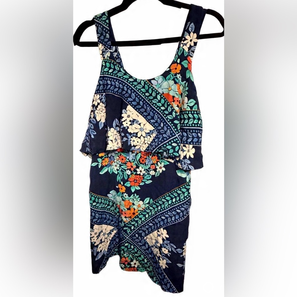 Maeve by Anthropologie- Tisana Tiered Floral Sleeveless Mini Dress
